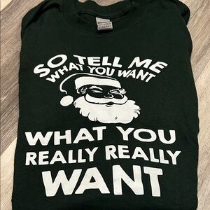 Gildan Dark Green Santa Graphic Tee